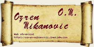 Ozren Mikanović vizit kartica
